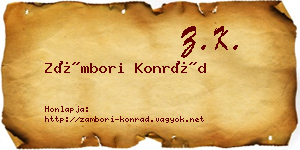 Zámbori Konrád névjegykártya